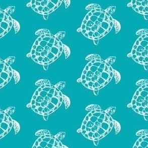 Batik loggerhead sea turtle - turquoise