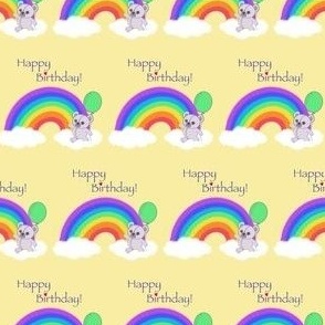 Birthday rainbow bears on lemon