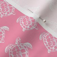  loggerhead sea turtle - pink & white