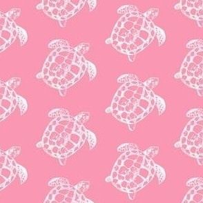  loggerhead sea turtle - pink & white