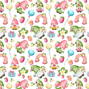 Strawberry Gnome Garden Little Girl's Birthday Pattern