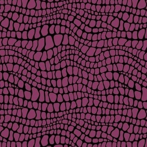 Alligator Pattern - Boysenberry and Black