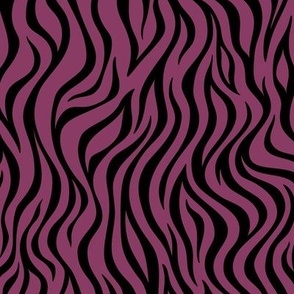 Zebra Stripe Pattern - Boysenberry and Black