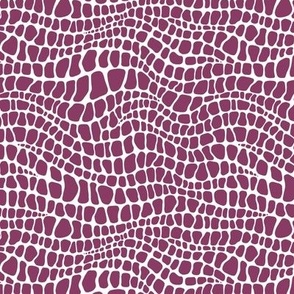 Alligator Pattern - Boysenberry and White