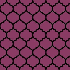 Moroccan Tile Pattern - Boysenberry and Black