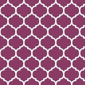 Moroccan Tile Pattern - Boysenberry and White