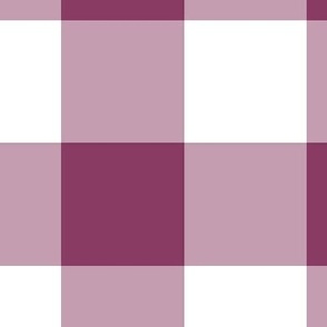 Extra Jumbo Gingham Pattern - Boysenberry and White