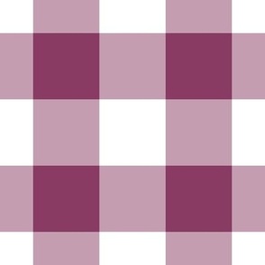 Jumbo Gingham Pattern - Boysenberry and White