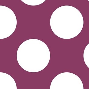Large Polka Dot Pattern - Boysenberry and White
