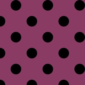 Big Polka Dot Pattern - Boysenberry and Black