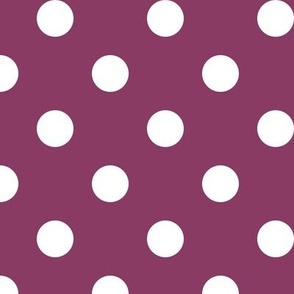 Big Polka Dot Pattern - Boysenberry and White