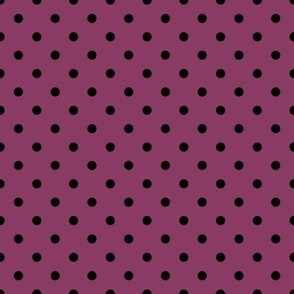 Small Polka Dot Pattern - Boysenberry and Black