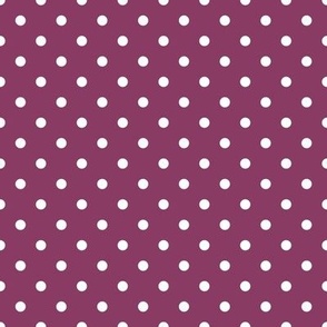 Small Polka Dot Pattern - Boysenberry and White