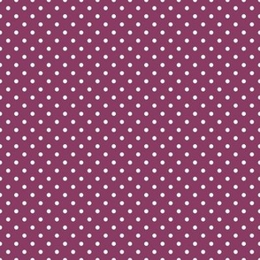 Tiny Polka Dot Pattern - Boysenberry and White