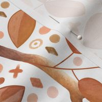 Tawny Twigs and Leaves - on white 