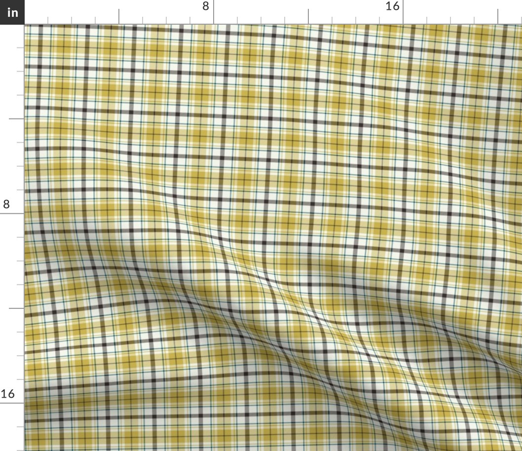 Nature Trail Plaid - Ivory Citron Yellow Small Scale