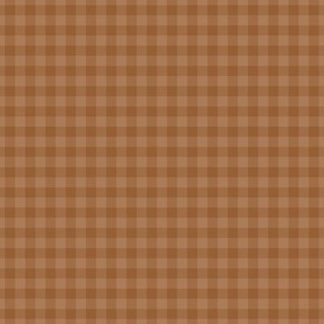 Small Gingham Pattern - Cinnamon Spice and Almond