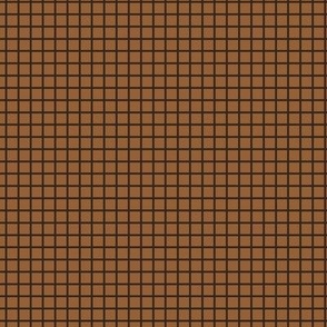 Small Grid Pattern - Cinnamon Spice and Dark Cocoa