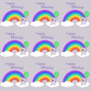 Birthday rainbow bears grey