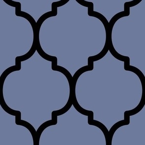 Extra Large Moroccan Tile Pattern - Stonewash Grey and Black