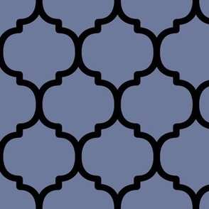 Large Moroccan Tile Pattern - Stonewash Grey and Black