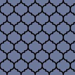 Moroccan Tile Pattern - Stonewash Grey and Black