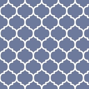 Moroccan Tile Pattern - Stonewash Grey and White