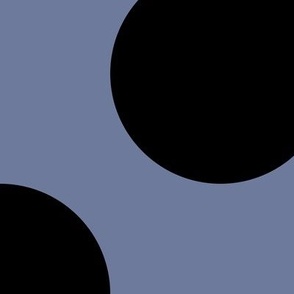 Jumbo Polka Dot Pattern - Stonewash Grey and Black