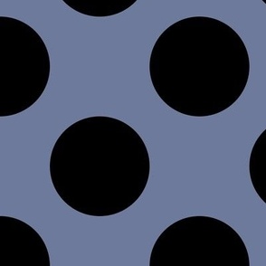 Large Polka Dot Pattern - Stonewash Grey and Black