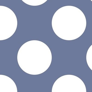 Large Polka Dot Pattern - Stonewash Grey and White