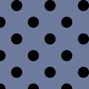 Big Polka Dot Pattern - Stonewash Grey and Black