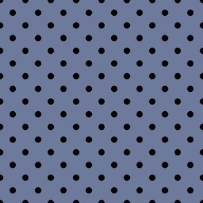 Small Polka Dot Pattern - Stonewash Grey and Black