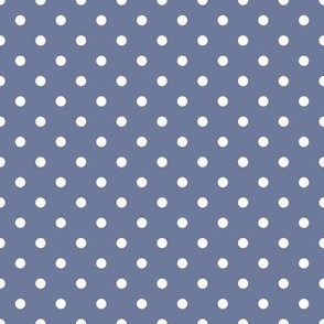 Small Polka Dot Pattern - Stonewash Grey and White