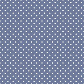 Tiny Polka Dot Pattern - Stonewash Grey and White