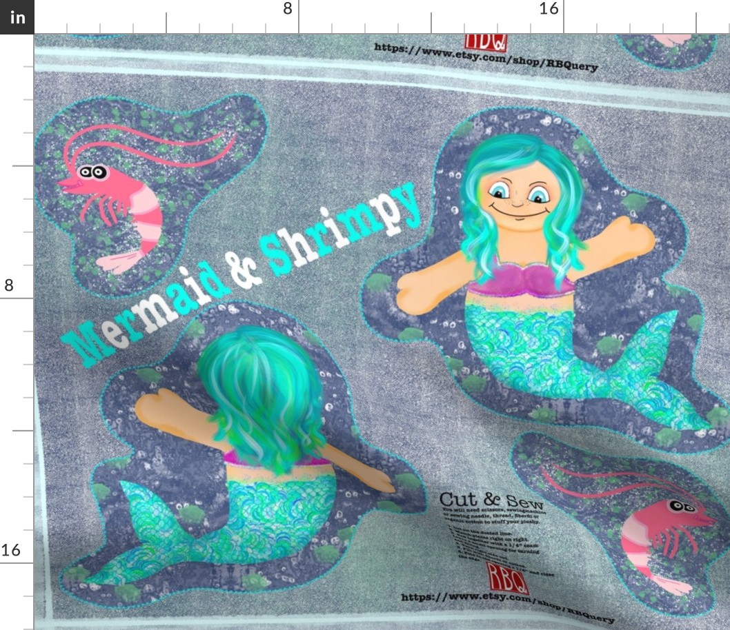 Cut and sew mermaid & shrimp