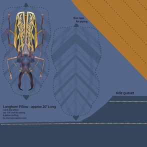Longhorn Beetle Pillow - Cut & Sew Pattern