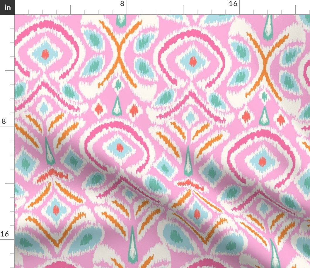 ikat flower NEW/pink/no texture