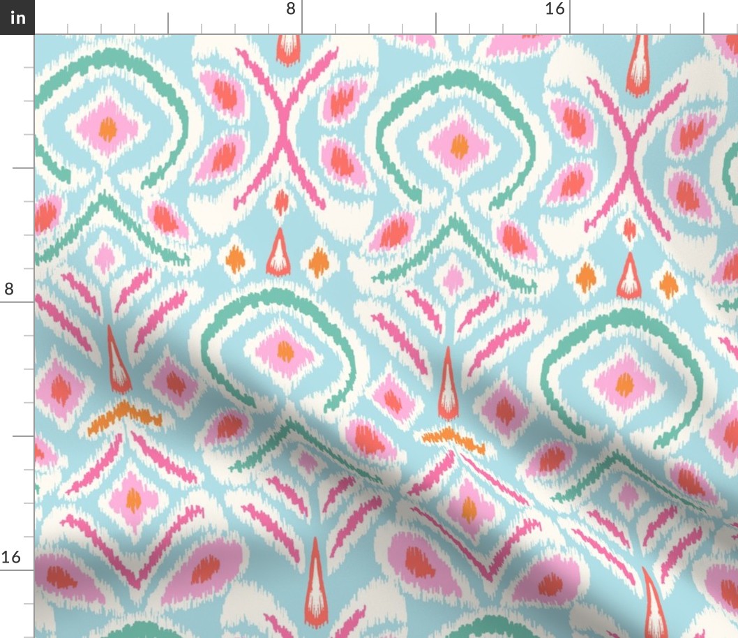 ikat flowe NEW/light blue/no texture