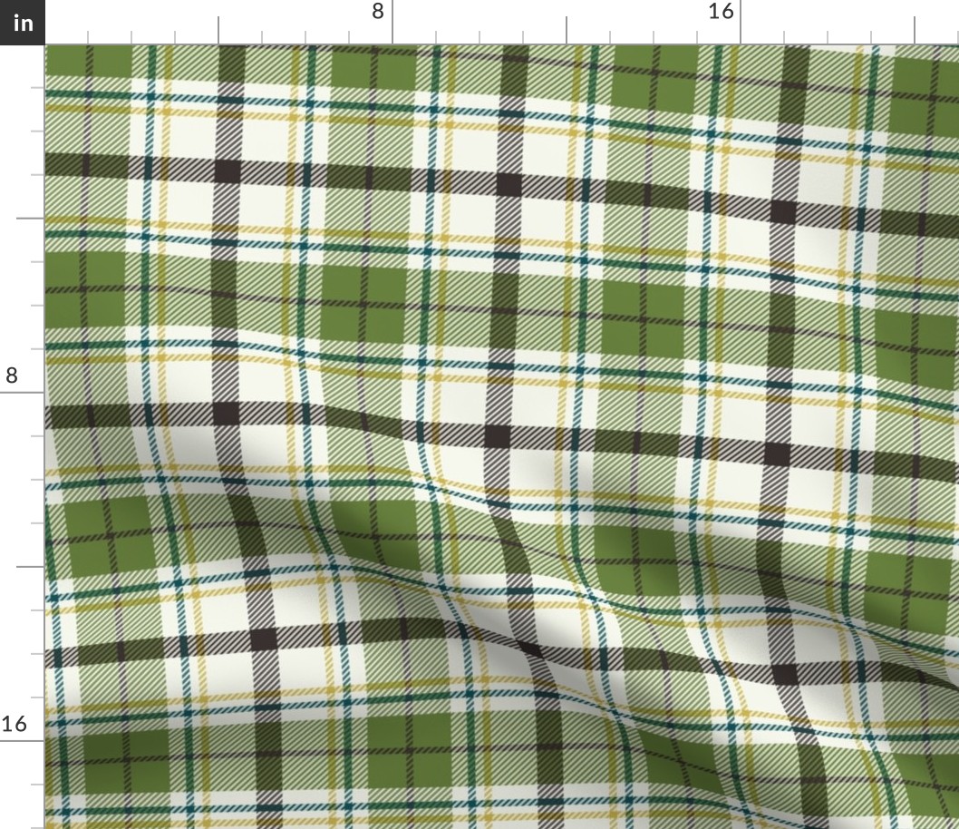 Nature Trail Plaid - Ivory Green Large Scale