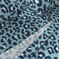 Navy and Teal Blue Leopard Print  