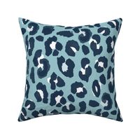 Navy and Teal Blue Leopard Print  