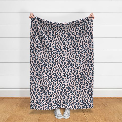 Pink and Navy Blue Leopard Print 