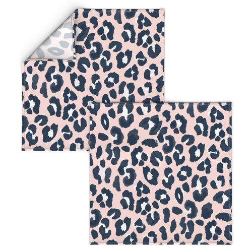 Pink and Navy Blue Leopard Print 