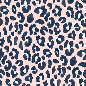 Pink and Navy Blue Leopard Print 