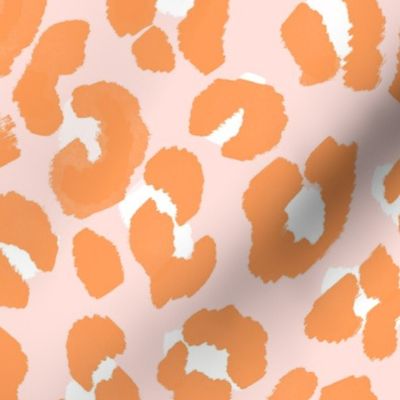 Orange and Pale Pink Leopard Print 