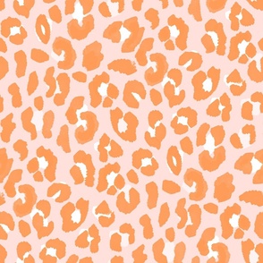 Orange and Pale Pink Leopard Print 