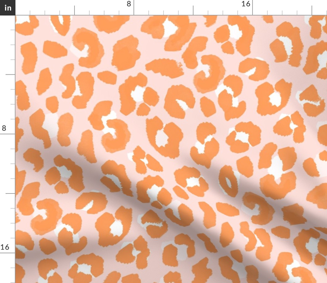 Orange and Pale Pink Leopard Print 