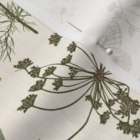 Herb Garden w linen texture ivory