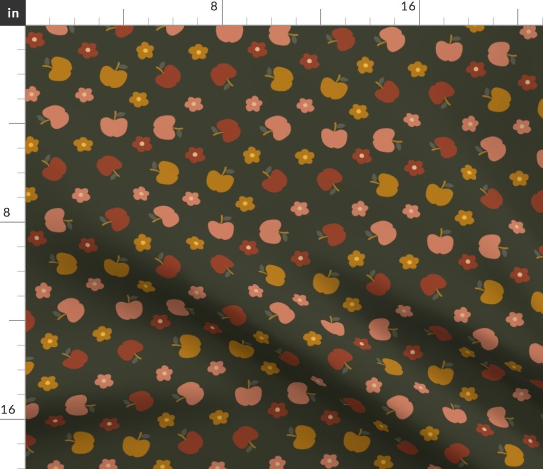 fall apple fabric - boho muted apple orchard fabric