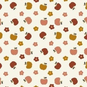 SMALL fall apple fabric - boho muted apple orchard fabric